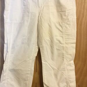 Old Navy White Cargo Pants Lightweight Relaxed Fit